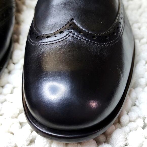 JOHN VARVATOS BLACK LEATHER WINGTIP OXFORDS CUSTOM DYED JET BLACK GENTLEMENS 8 main image 11